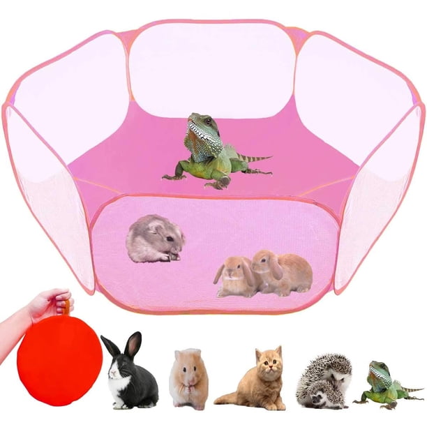 Tienda de campaña para animales pequeños, jaula para reptiles, corralito transparente transpirable para mascotas, valla de ejercicio al aire libre/interior abierta, valla de patio portátil Adepaton WMZL-1859-2