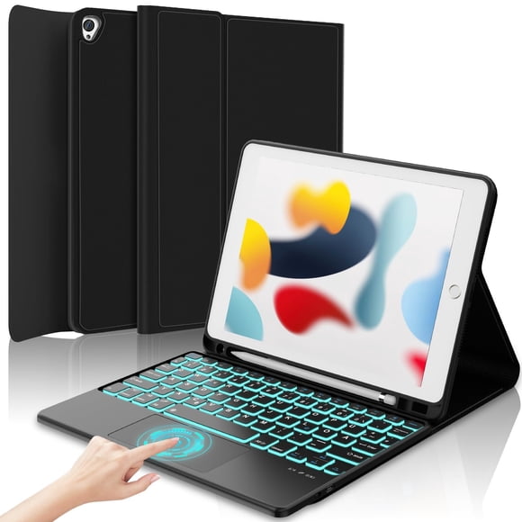 Funda con teclado táctil BORIYUAN para iPad de 9.ª, 8.ª y 7.ª generación 10.2