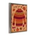 thumbnail image 4 of Stupell Industries Sweater Weather Cozy Fall Holiday Painting Brown Floater Framed Canvas Art Print Wall Art, 25 x 31, 4 of 10
