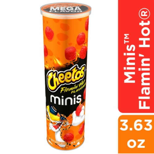 Cheetos Brand Minis Flamin’ Hot Cheese Flavored Canister, 1PACK
