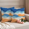 thumbnail image 3 of Outdoor Waterproof Pillow Covers Abstract Orange Blue Ocean Waves Decorative Throw Pillow Protectors,Pillowcase Cushion Cases for Patio Sofa Garden Couch,16x16in,Pack of 2, 3 of 14