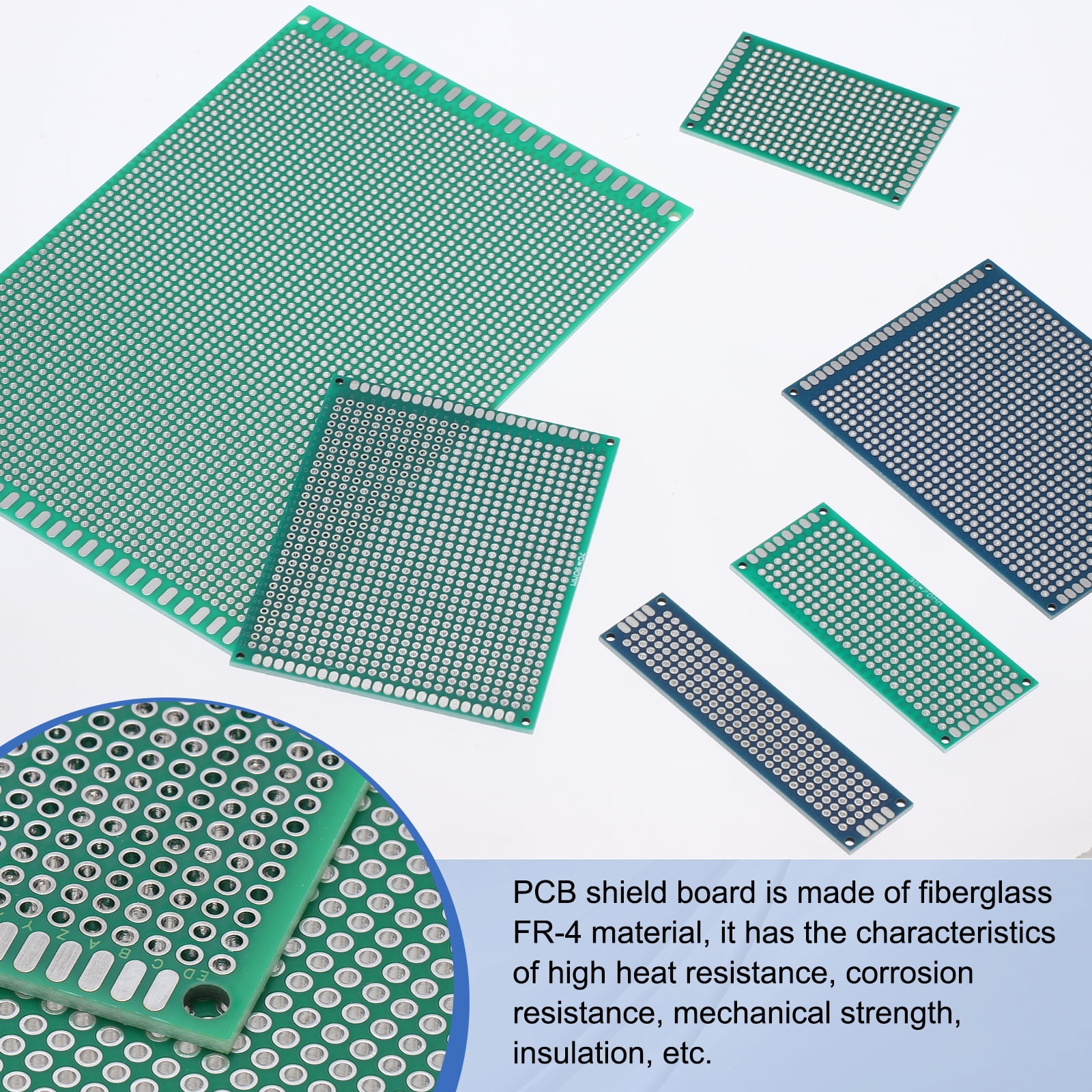 Uxcell 4Pcs Breadboard Solderable 140mm x 130mm Green Circuit PCB Board Double Sided Tin-Plated PCB Prototype Board for Electronics Prototyping, DIY Circuits Projects
