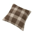 thumbnail image 3 of YFYANG Square Decorative Throw Pillow Case (Without Pillow Insert), Brown Abstract Plaid Stripe Bedroom Sofa Car Cushion Cover, 26"x26", 3 of 9