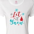 thumbnail image 4 of Inktastic Let It Snow, Snowflakes, Trees, Christmas, Xmas Women's T-Shirt, 4 of 5