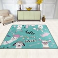 thumbnail image 3 of SKYSONIC Lightweight Soft Area Rugs Cute Alpaca and Inscription Hello My Sweet Floor Mat for Kids Playing Room Hardwood Floor Living Room 80x58 inchNursery Rugs, 3 of 6