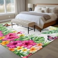 thumbnail image 4 of Tropical Spring Area Rugs 6'x9', Washable Small Throw Rugs for Kitchen Dining room, Floral Leaves Butterflies Gray Wooden Indoor Outdoor Rug Non-Slip Low Pile Carpet Runner Reversible Floor Mats, 4 of 8