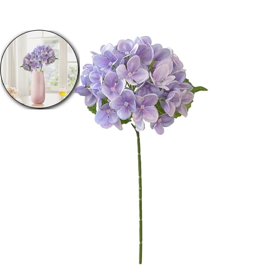 17" Hydrangea Artificial Flowers Faux Hydrangea Flowers with Stems Fake Bouquet Bulk Realistic Floral for Fall Thanksgiving Home Table Christmas Indoor Decoration