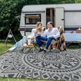 thumbnail image 2 of VUNATE Outdoor Rug 8x10 Patio Rug Clearance Plastic Waterproof Indoor Outdoor Mat for Picnic RV Porch Camping Reversible Lightweight Boho Outside Rug Gray Beige, 2 of 7