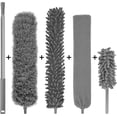 thumbnail image 1 of Juego de plumero de microfibra con poste de extensión (30-100 pulgadas), 3 cabezales de limpieza y 1 mini-plumero (10-31 pulgadas). Limpieza Para Muebles, Ventilador De Techo, Cobw, 1 of 5