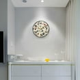thumbnail image 5 of Yayeee Wall Clock Battery Operated 9.5" Silent Quartz Non-Ticking for Living Room Decor, Beige Leaves Plaid, 5 of 8