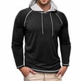 thumbnail image 2 of Kureaily Men's Slim Fit Hoodie Casual Pullover Sweatshirt For Everyday Wear Lightweight Comfortable Streetwear Top With Classic Solid Design Men's Crewneck Sweatshirts, 2 of 5