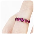 thumbnail image 3 of Rhodolite Garnet 5 Stone Half Eternity Ring Wedding Stacking Anniversary Gift Ring 925 Sterling Silver Gemstone Jewelry For Women Gift, 3 of 5