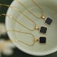 thumbnail image 5 of Marka Fashion Stainless Steel Necklace for Women Black Acrylic Pendant Girls Gold plated Chain Gothic Jewelry, 5 of 5