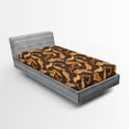 thumbnail image 2 of Ambesonne Vintage Leaves Fitted Sheet, Art Nouveau Leafy, Twin XL Size, Pale Orange Dark Cocoa, 2 of 5