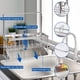 thumbnail image 3 of Organizador de cocina de acero inoxidable con diseño exclusivo de drenaje automático para fregadero, organizador de esponja para secado rápido y almacenamiento a prueba de óxido, 3 of 6