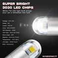 thumbnail image 4 of 194 921 T10 W5W Ampoule LED Blanc, 3030 Chipset 2SMD Ampoules LED 2W 12V Éclairage intérieur LED Ampoules de rechange pour intérieur de voiture, extérieur, tableau de bord, plaque d'immatriculation, d, 4 of 5