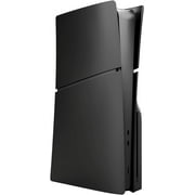 for PS5 Slim Console Faceplate Cover, Custom Replacement Skin Case ABS Cover Plates Side Shell for PS5 Slim Disc Edition (Black)
