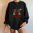 thumbnail image 4 of Scyoekwg Sweatshirt for Womens Fashion Christmas Long Sleeve Tops Round Neck Fleece Sweatshirts Leopard Plaid Christmas Tree Graphic Sweatshirt Pullover #D=Black XXL(12), 4 of 5