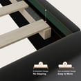 thumbnail image 5 of Amolife Full Dutch Velvet Upholstered Platform Bed Frame with a Vertical-Channel-Tufted, Adjustable Headboard, Black, 5 of 8