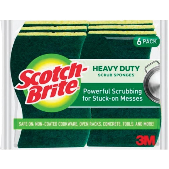 Scotch-Brite Heavy Duty Scrub Sponge, 6-Sponges