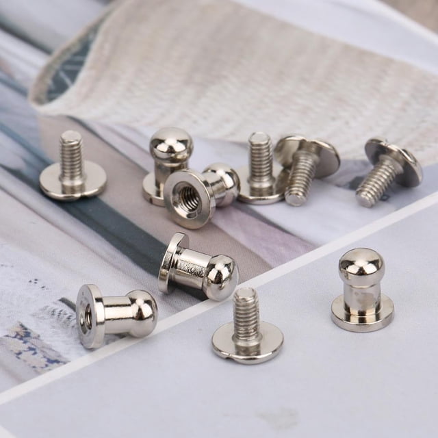 Herwey Rivet Vis, 20 Sets Vis Rivet Rivet Cuivre Tête Ronde Goujon Point Visser pour Bracelet Sac Vêtements Chaussures Ceinture Décoration