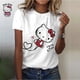 thumbnail image 3 of Camiseta de algodón de Hello Kitty para mujer, camiseta de verano con estampado de dibujos animados y cuello redondo, camisa de manga corta para mujer, chándal, ropa holgada, 3 of 5