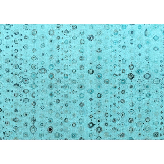 Ahgly Company Indoor Rectangle Solid Light Blue Modern Area Rugs, 7' x 10'