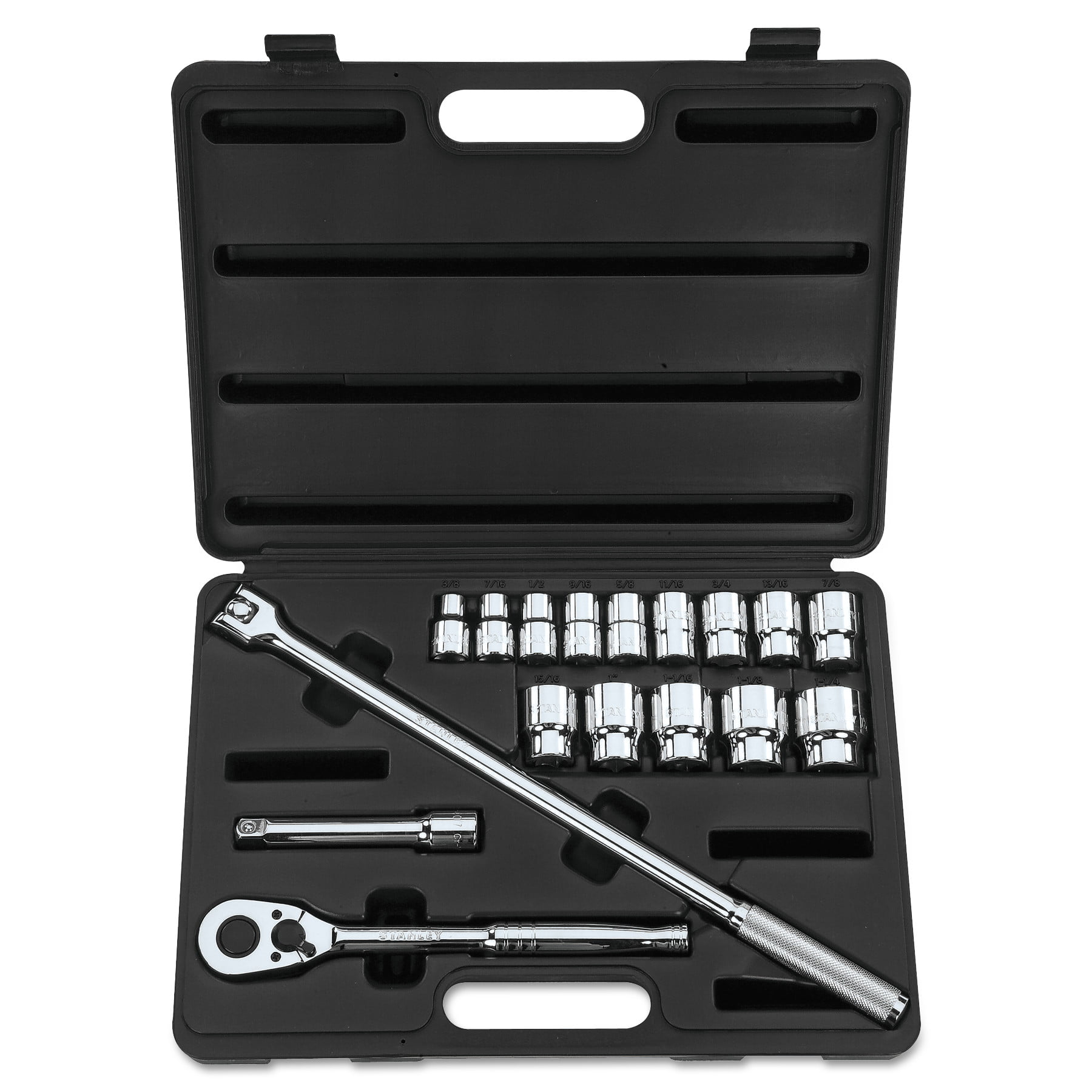 17 PC 1/2" Drive Metric Socket Wrench Tool Kit Set