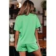 thumbnail image 2 of Mint Green Sequin Mardi Gras Mask Tee & Drawstring Shorts Set – Casual Summer Outfit for Women, XL, 2 of 7