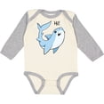 thumbnail image 3 of Inktastic Hi Cute Shark Boys or Girls Long Sleeve Baby Bodysuit, 3 of 5