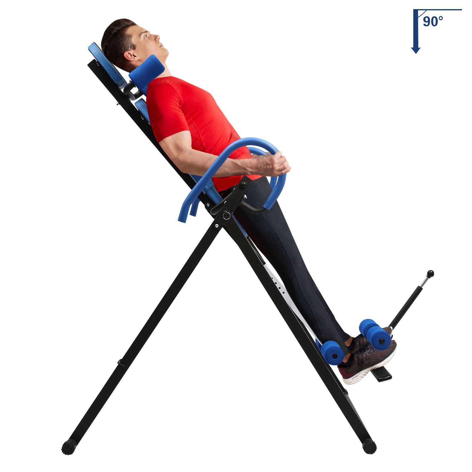 Inversion Table For Full-Body Stretch, Extended Ankle Lock Handle, Back Pain Relief Kit, 330.7lbs Capacity