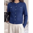 thumbnail image 3 of PRETTYGARDEN Cardigan Sweaters for Women Scalloped Button Up Fall Outfits Soft Knit Long Sleeve Knit Tops,Crew Neck,Business Casual Outfits,Office Work Lightweight Sweater,Layers Clothes, 3 of 9