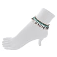 thumbnail image 3 of Czech Glass Seed Bead Dangle Frill Fringe Tribal Pattern Anklet - Womens Fashion Handmade Beadwork Jewelry Boho Accessories, 3 of 3