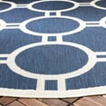 thumbnail image 3 of Safavieh Courtyard Ariel Geometric Indoor/Outdoor Area Rug, Navy/Beige, 6'7" x 6'7" Round, 3 of 8