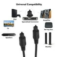onn. 6' Digital Optical Audio Toslink Sound Bar TV Cable, Black