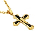 thumbnail image 2 of Arista Men's Cross Pendant in Gold Plated Solid Stainless Steel, 24", 2 of 4