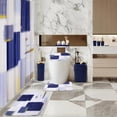 thumbnail image 2 of Bathroom Set - Navy Blue and Gold Bathroom Accessories Set, Bathroom Sets with Shower Curtain and Rugs, Blue Shower Curtain Set with Bathroom Trash Can, Soap Dispenser,Soap Dish for Home Decor, 2 of 6