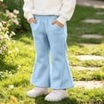 thumbnail image 5 of Spazoro Girls Flare Sweatpants, Solid Color Casual Side Pockets Elastic Waist Loose Fit Fashion Trousers Light Blue Size 5 T, 5 of 9