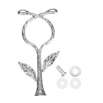 Uxcell 1-Tier Cake Tray Stand Handle Metal Cake Stands Holder Cupcake Dessert Plate Hardware Fitting Holder Rod Stand Handle for Wedding Party Festival, Silver (Vine)