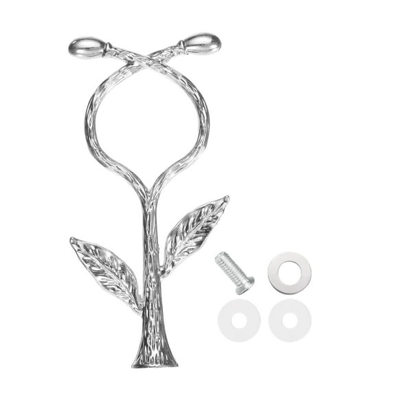 Uxcell 1-Tier Cake Tray Stand Handle Metal Cake Stands Holder Cupcake Dessert Plate Hardware Fitting Holder Rod Stand Handle for Wedding Party Festival, Silver (Vine)