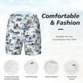 thumbnail image 6 of Picia Hawaii Palms pattern Mens Swim Trunks with Compression Liner Stretch Beach Shorts Quick Dry with Zipper Pockets No-Chafing Board Shorts-Small, 6 of 9