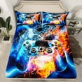 thumbnail image 2 of Manfei Boys Girls Video Game Twin Sheet Sets 3pcs,Abstract Gamepads Twin Fitted Sheet Microfiber,Gradient Lightning Gamer Breathable Flat Sheet,Luxury Bedroom Decor, 2 of 7