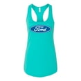 thumbnail image 2 of Wild Bobby, Ford Motors Blue Logo, Cars and Trucks, Women Racerback Tank Top, Tahiti Blue, Large, 2 of 4