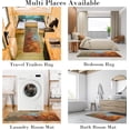 thumbnail image 6 of 2 Pieces Kitchen Rugs, Abstract Anti Fatigue Non Slip Foam Cushioned Brown Orange Dappled Art Modern Comfort Indoor Floor Mat Runner Rug Set for Laundry Office Sink Bathroom (17"x48"+17"x24"), 6 of 6