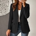 thumbnail image 2 of Cmfcve Business Blazer for Women Single Button Long Sleeve Casual Suit Jackets Open Front Lapel Collar Work Office Blazer, 2 of 9