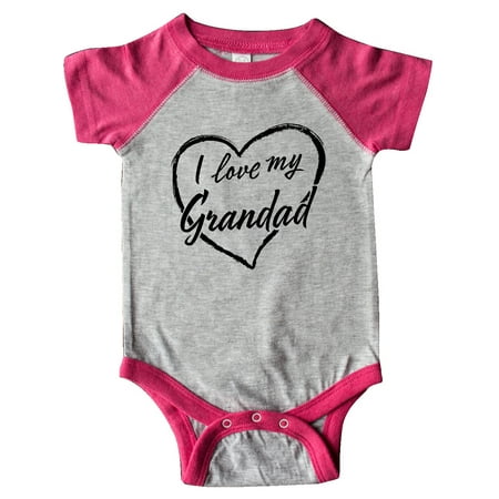 

Inktastic I Love My Grandad in Black Chalk Heart Gift Baby Boy or Baby Girl Bodysuit