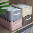 thumbnail image 3 of ZAXARRA Panier de Rangement en Lin avec Poignées Latérales Style Simple Panier Uni, 3 of 6