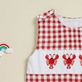 thumbnail image 6 of Sopiago Baby Boy Clothes Embroidery Smocked Jumpsuit Sleeveless Romper for Baby Boy Spring Summer Outfit Baby Boys' Overalls (Red,12-18 Months), 6 of 7