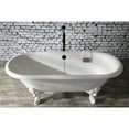 thumbnail image 4 of Aqua Eden VCTDE7232NLW 72-Inch Cast Iron Oval Double Ended Clawfoot Tub (No Faucet Drillings) in White, 4 of 8