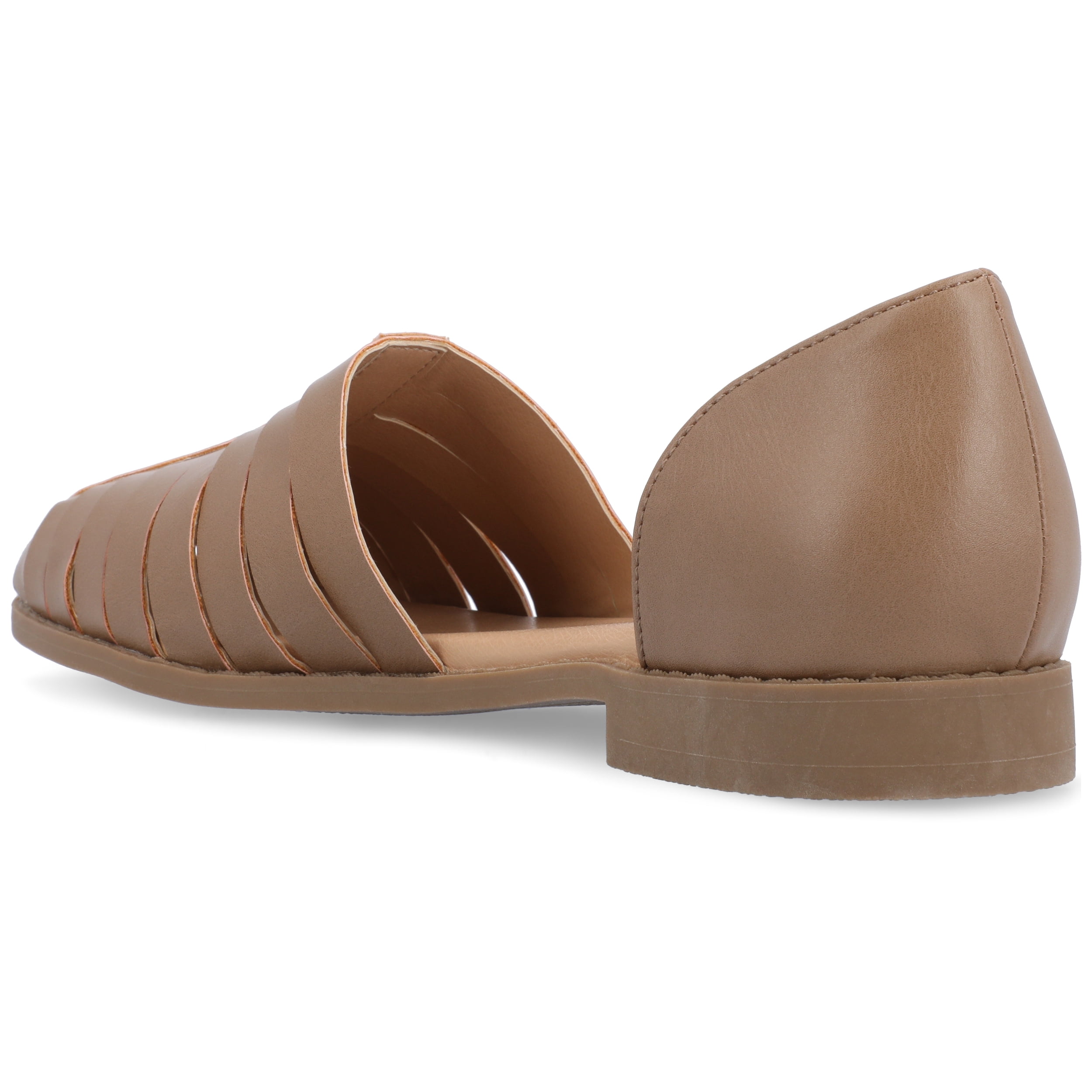 Journee Womens Anyah Ankle Cuff Slip On Almond Toe Flats